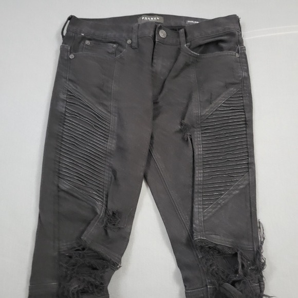 PacSun Mens Black Comfort Stretch Stacked Skinny Jeans Moto Ripped Sz 30x30 - Picture 2 of 16
